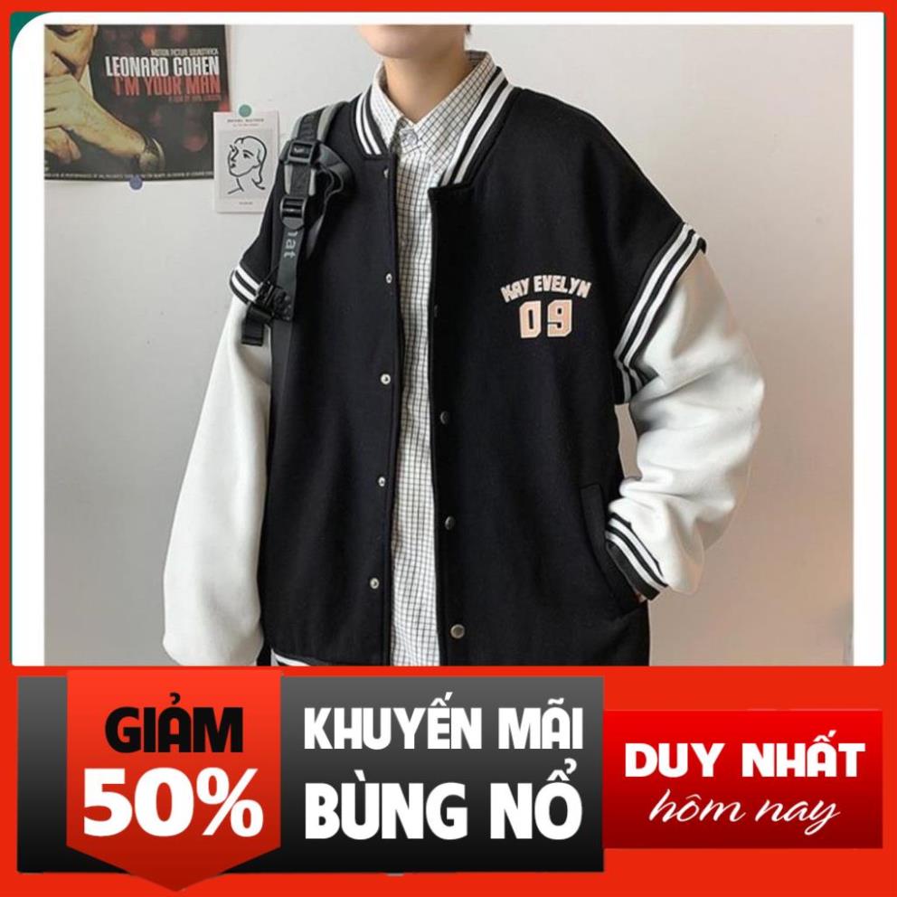 Áo bomber khoác 09 chất nỉ cao cấp, áo khoác nỉ phối tay trắng MB001