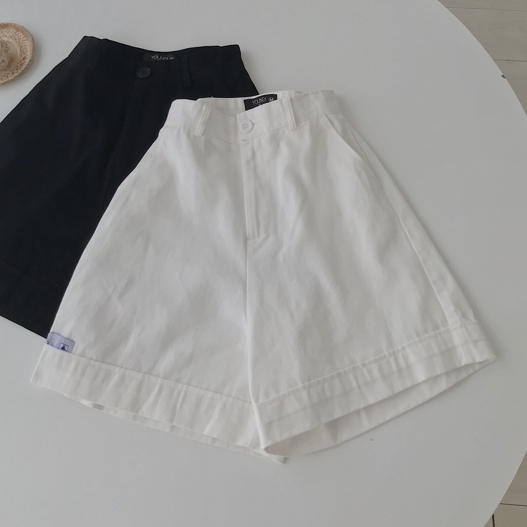 Quần Short Kaki Nữ GHEI Thiết Kế Basic Màu Cam Đen Nâu Trắng Phối Đồ Lên Dáng Xinh JEM CLOSET 2938