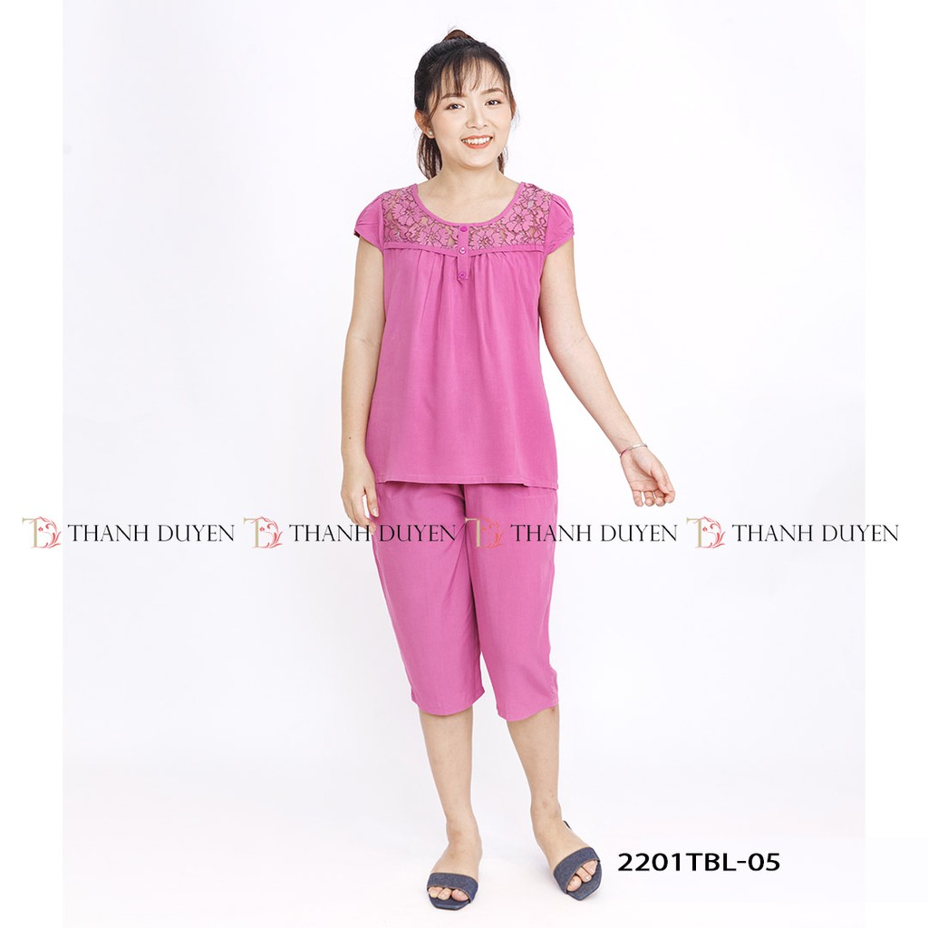 Đồ bộ Tole nữ mặc nhà Thành Duyên màu quần lửng, không rút, thoáng mát (2201TBL - P1)
