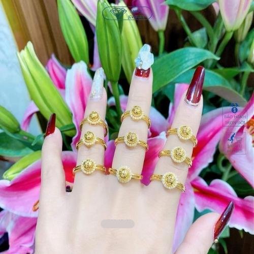 Nhẫn kim tiền mặt cầu tròn nhẫn nữ gold mẫu mới 2022