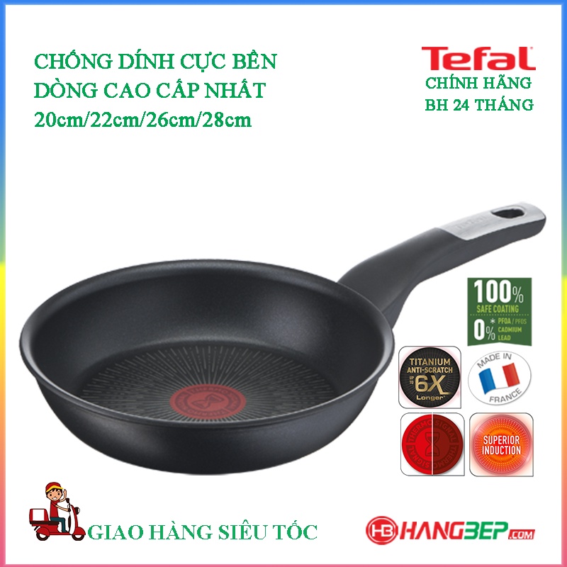 Chảo chiên Tefal Unlimited cạn 28cm/26cm - Hàng chính hãng