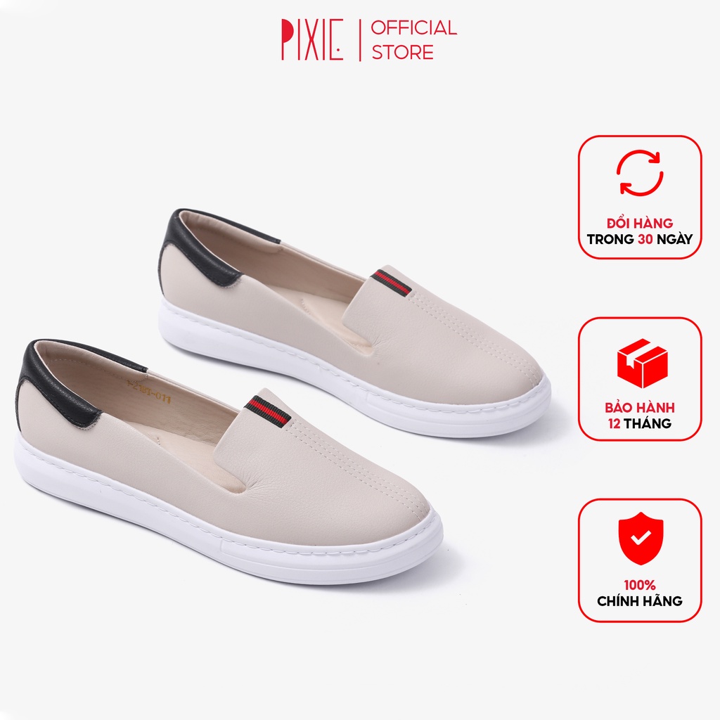Giày Đế Cao Su Trắng Da Mềm Siêu Nhẹ Pixie X436