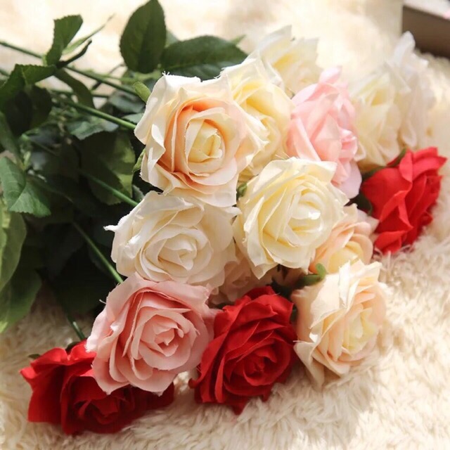 🌷🌹🌷hoa hồng lụa đỏ ,hồng phấn ,hồng trắng 