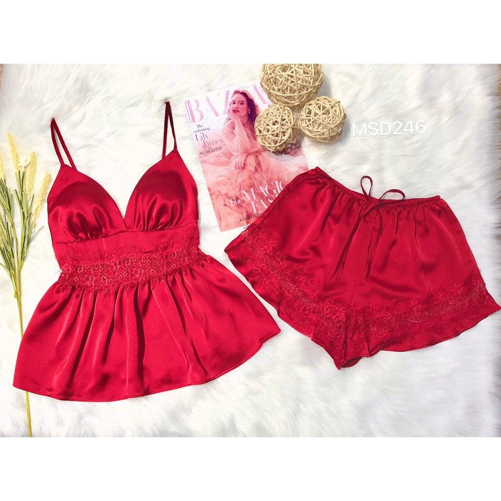 [FREESHIP 50K] Bộ Ngủ Ren NHIHOUSE71 Quần Đùi Bèo Áo Cúp Ngực Sexy Freesize Dưới 55kg