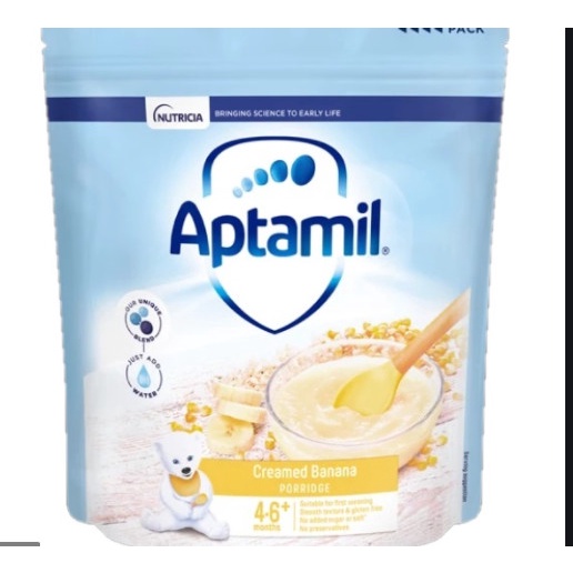 Bột Ăn Dặm Aptamil Anh Tháng Vị Gạo Sữa- Chuối- Ngô date t9/2024- t1/2025