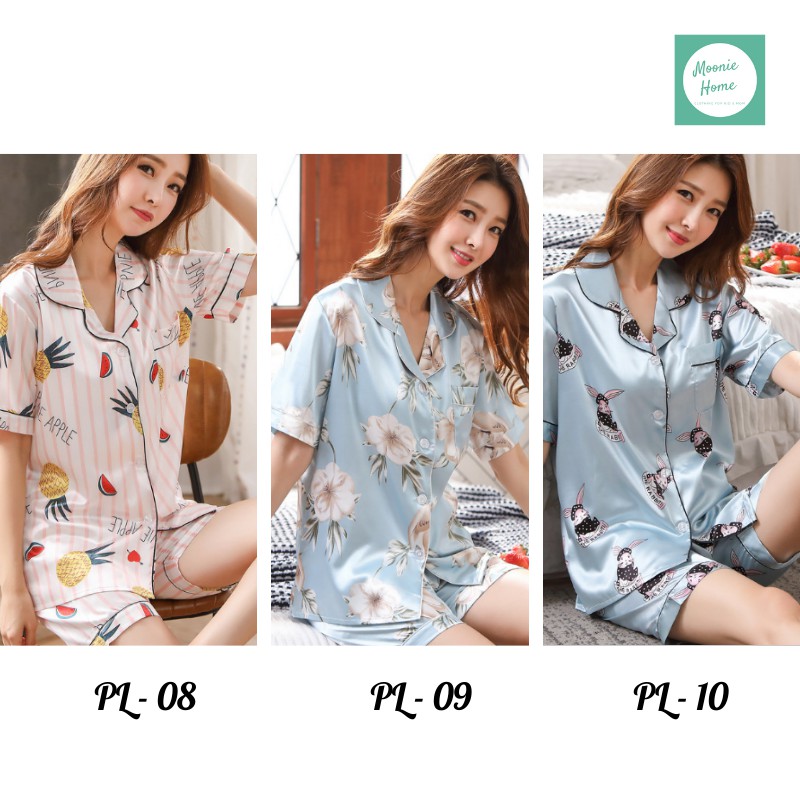 [Freeship] Bộ Mặc Nhà Nữ Mùa Hè/ Đồ Bộ Pijama Lụa Satin Đẹp (Ảnh + Video thật)