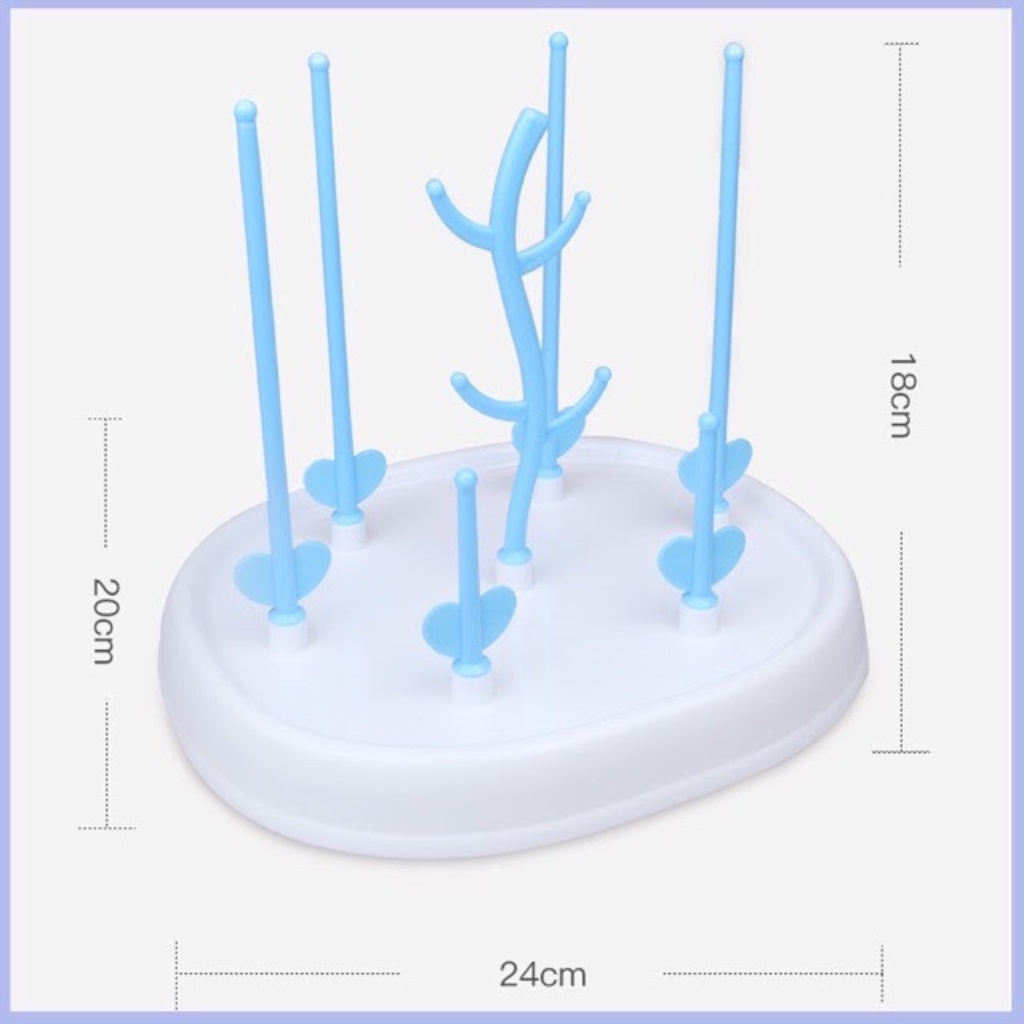 Giá khay úp bình sữa mini hình cây không nắp