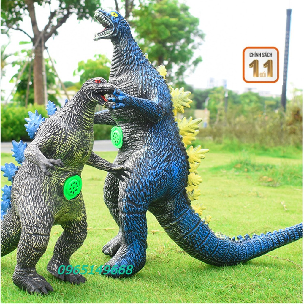 Đồ chơi khủng long quái vật Godzilla bằng nhựa mềm nhồi bông có nhạc (Loại To)