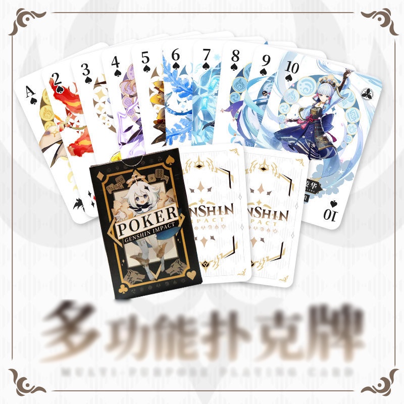 (109) Bộ bài tây tú lơ khơ Genshin Impact 54 lá bo góc độc đáo poker cá tính họa tiết game anime