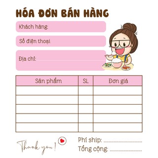 Hoá Đơn Bán Hàng Mini 1 Liên Dễ Thương - D