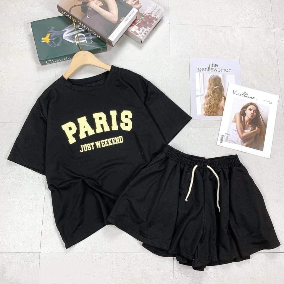 [BÁN SỈ] Set Trang Phục Áo Phông Phối Quần Đùi Dáng Rộng Thoải Mái Chất Cotton Siêu Mát Dành Cho Nữ | BigBuy360 - bigbuy360.vn