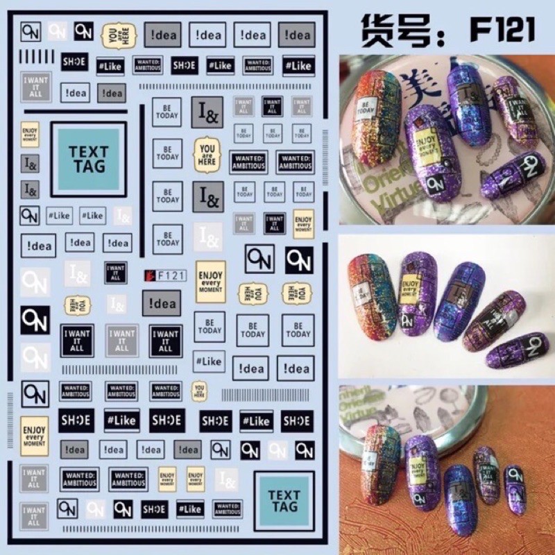 2 mẫu sticker- mẫu dán móng tay- phụ kiện nail