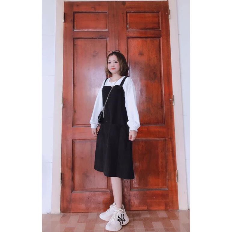 [Rẻ Vô Địch] Váy Yếm Nhung Dáng Dài Phong Cách Hàn Quốc Siêu Xinh Y616-Violet(Hàng Có Sẵn, Ảnh Thật) trẻ trung