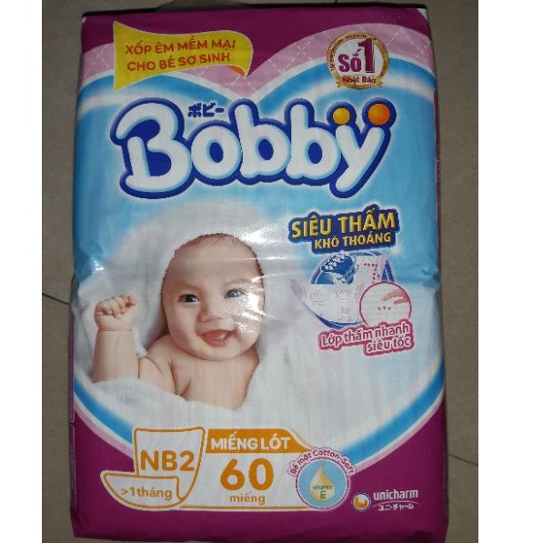 Miếng lót sơ sinh Bobby Fresh Newborn 2 60 miếng