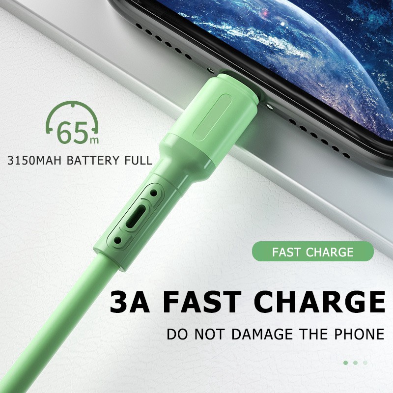 Dây cáp sạc nhanh 3A loại C/Micro USB/cho IP11 Pro Max