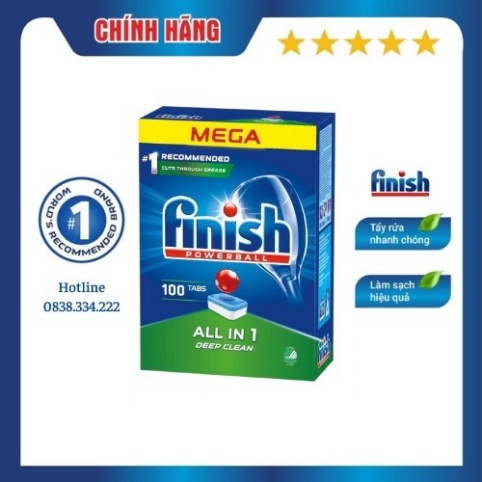 Viên rửa chén bát finish All in 1 loại 120, 110 viên finish Chính hãng classic, 110 viên finish 10 in 1