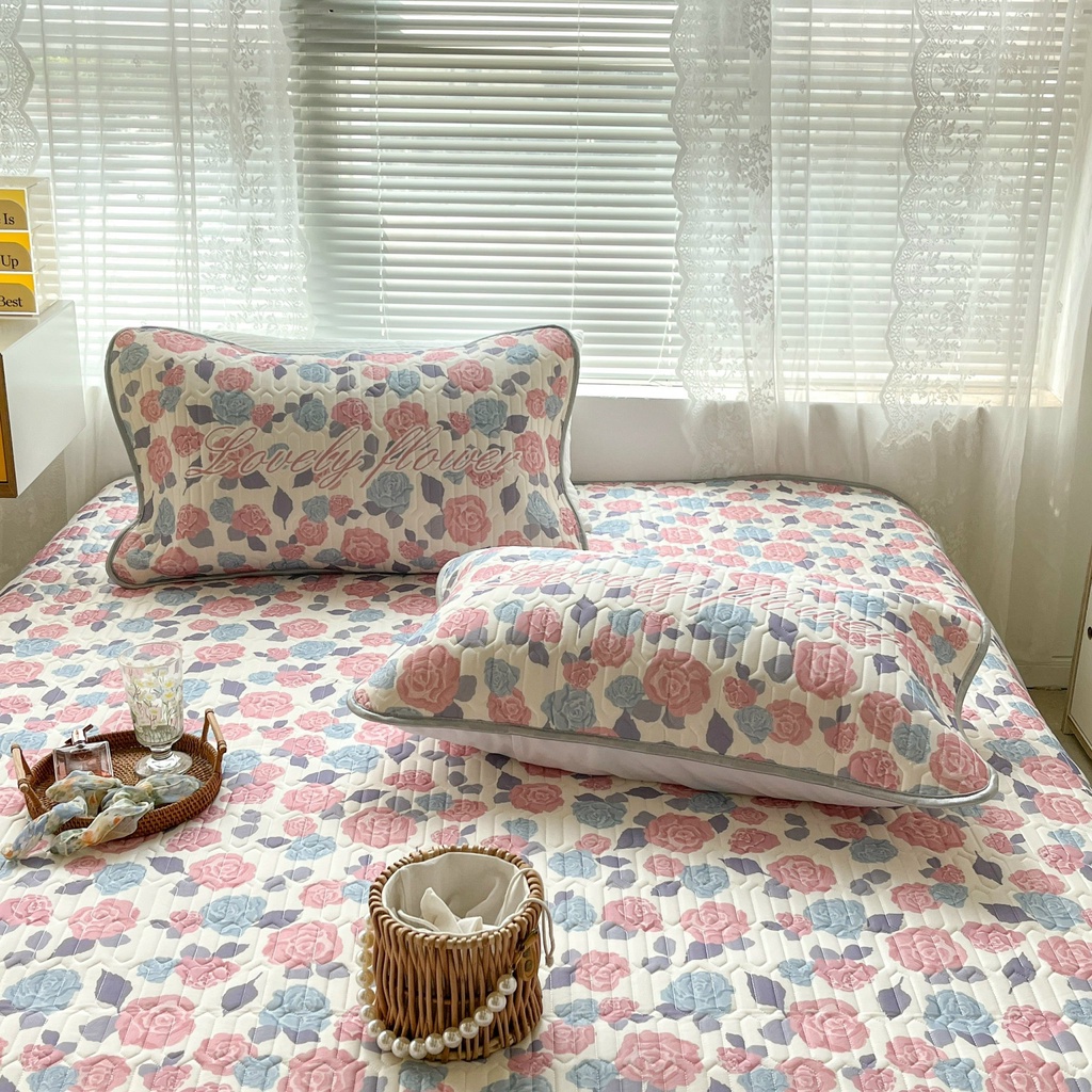 Chiếu điều hòa cao su non 9D M2T BEDDING Luxury vải lụa Tencel mềm mát - Mark Hoa Hồng