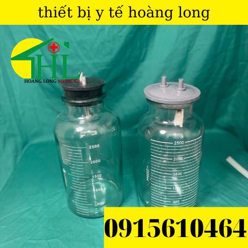 Bình Thủy Tinh Đựng Dịch Cho Máy Hút Dịch 2 Bình Yuwell 7A-23D, 7A-23B