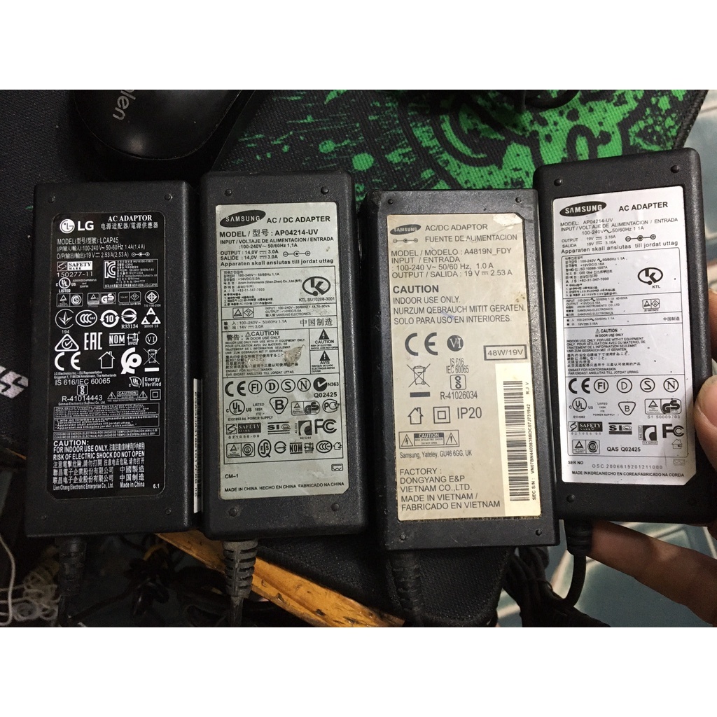 QUA SỬ DỤNG CHÍNH HÃNG  adapter Cục nguồn màn hình tivi LG samsung 19V 48W 59W 1.3a 1,3a 2.53A 2,53a 3.1A -CHÂN KIM