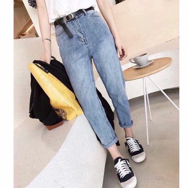 Quần baggy nữ quần bò jeans nữ cạp cao 1 khuy PD FASHION | BigBuy360 - bigbuy360.vn