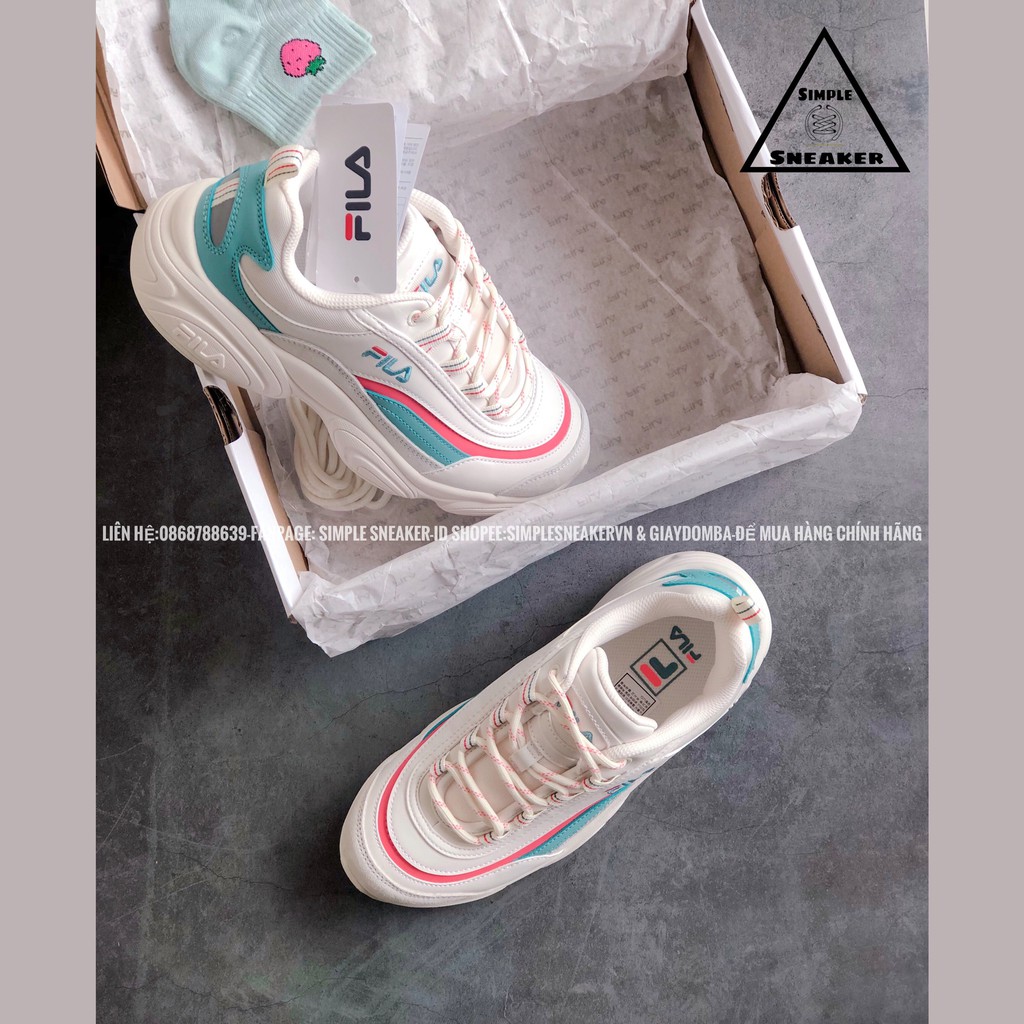 Giày Fila Chính Hãng FREESHIP FILA Ray Run Pink Hàn Quốc - Giày Sneaker Thể Thao Nữ Fila Authentic - Simple Sneaker