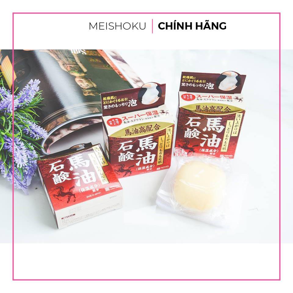 Xà phòng rửa mặt tinh chất dầu ngựa Horse oil beauty moisture soap Meishoku 80g