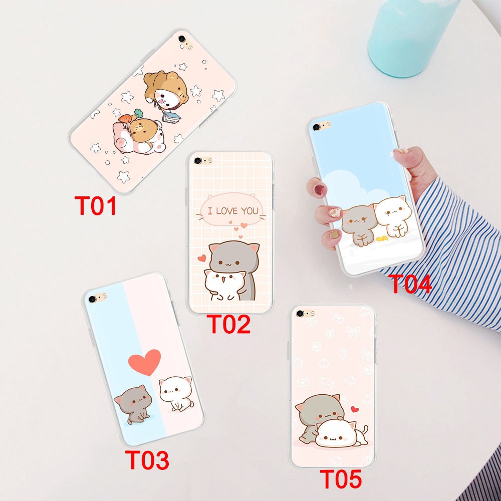 Ốp điện thoại mềm trong suốt in hình mèo dễ thương 150GT cho iPhone 8 7 6s 6 plus 5 5S SE 5C 4 4s