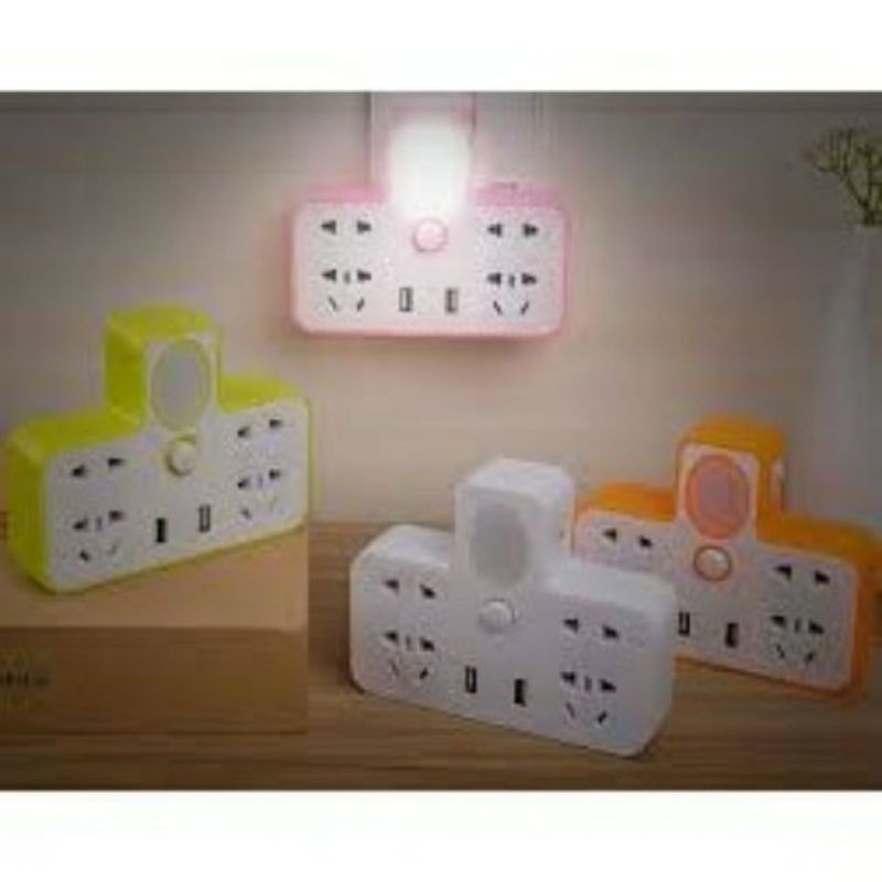 Bộ Chia Ổ Điện 2 Cổng USB Có Đèn