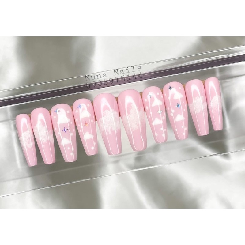 nailbox móng úp thiết kế bầu trời mây sao pastel color INBOX chọn size và shape CÓ NOW SHIP