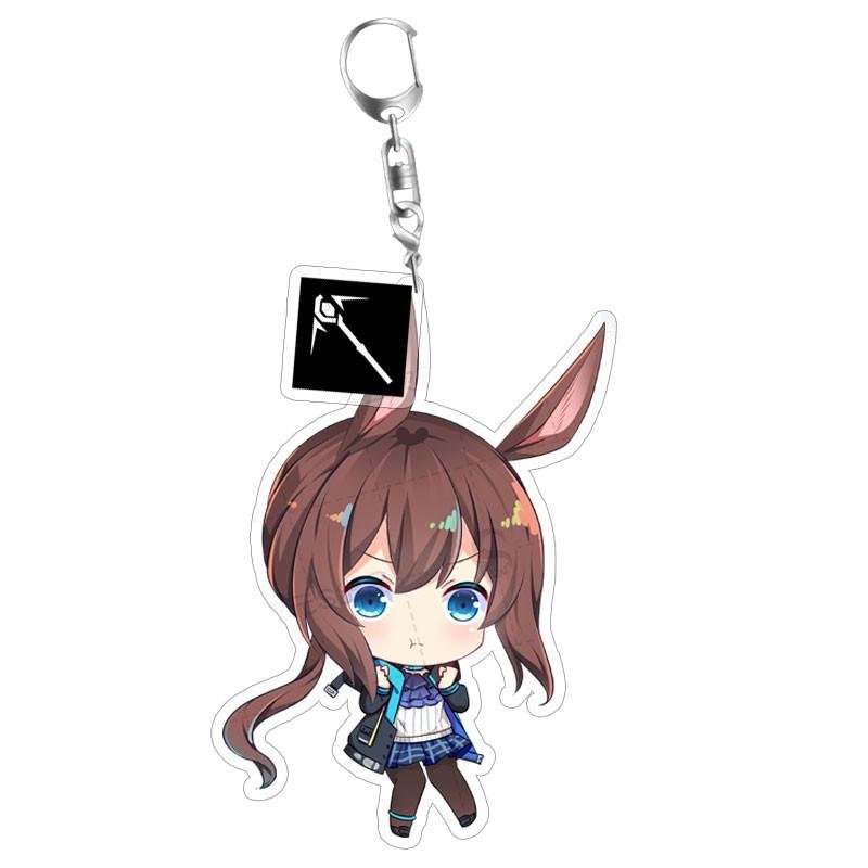 (Mica trong acrylic) Móc khóa Arknights viền xanh quà tặng xinh xắn dễ thương in hình anime chibi nhiều mẫu