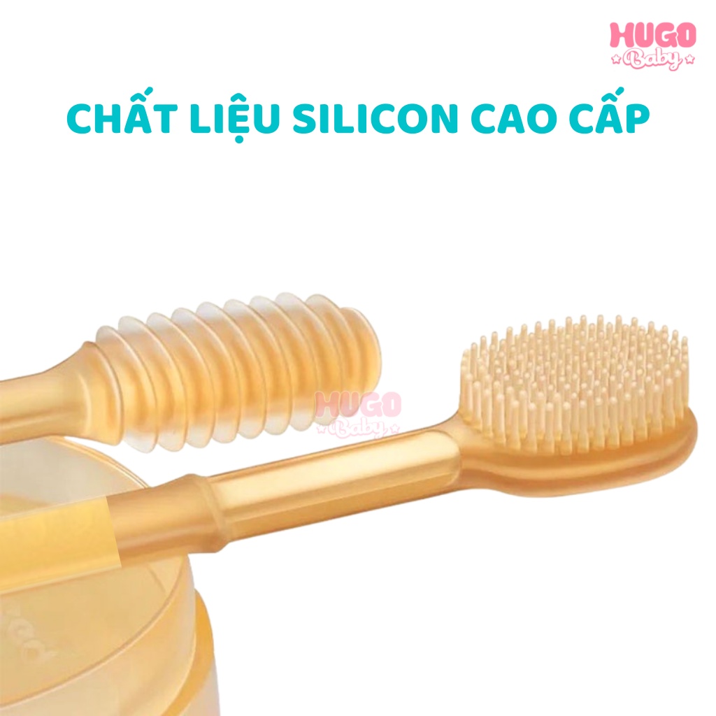 Rơ lưỡi silicon và bàn chải đánh răng cho bé từ 0 - 18 tháng