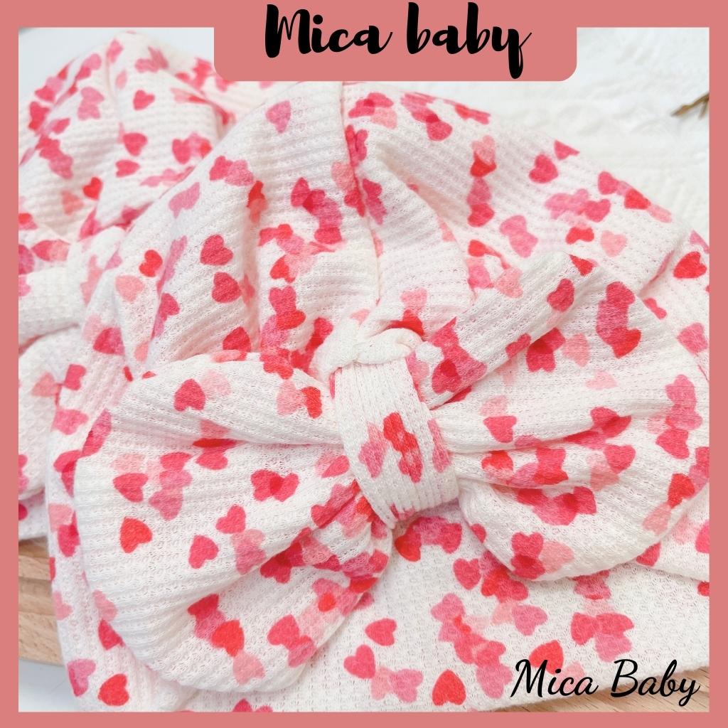 Mũ nón turban thắt nơ hình tym đáng yêu cho bé gái 6-10kg Mica baby MTB75