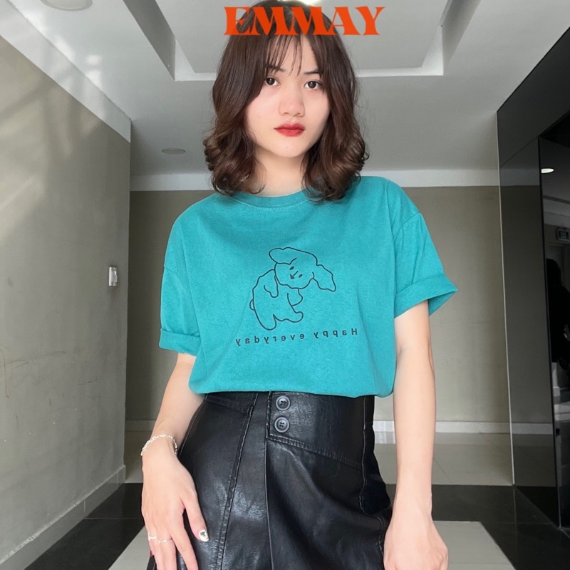 Áo phông nữ, áo thun nữ form rộng cotton cao cấp HÌNH CÚN CON free size <65kg