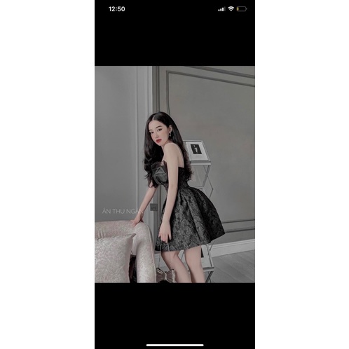 [ 𝐅𝐑𝐄𝐄 𝐒𝐇𝐈𝐏 ]  VÁY GẤM HOA XỐP NGẮN KÈM TƠ DÂY NGỌC 2 MÀU