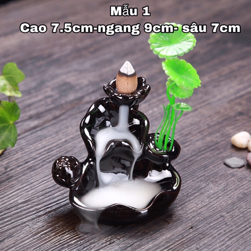 Thác Khói Trầm Hương Cao Cấp - Chất liệu: Gốm Cao Cấp-Có 8 mẫu.