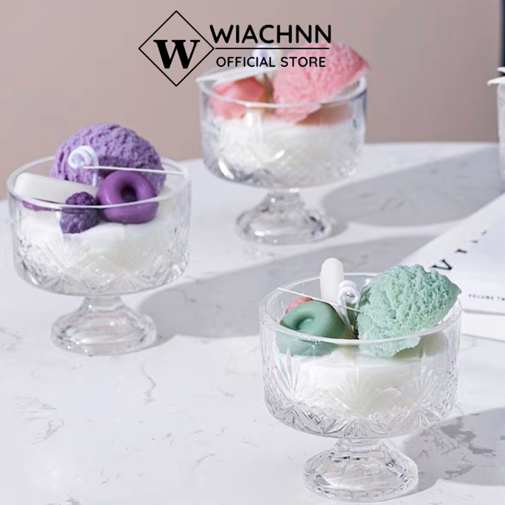 Nến Thơm Ly Kem  WIACHNN Hanmade Hương Thơm Tự Nhiên An Toàn Khử Mùi Decore 330G