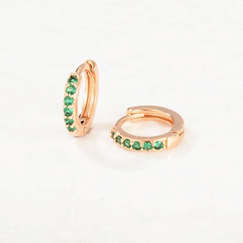 Khuyên tai tròn đính đá zircon lấp lánh