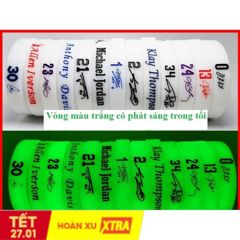 Vòng tay NBA silicone vòng tay bóng rổ NBA cao su Michael Jordan, Stephen Curry, Lebron James, Kyrie Irving phản quang