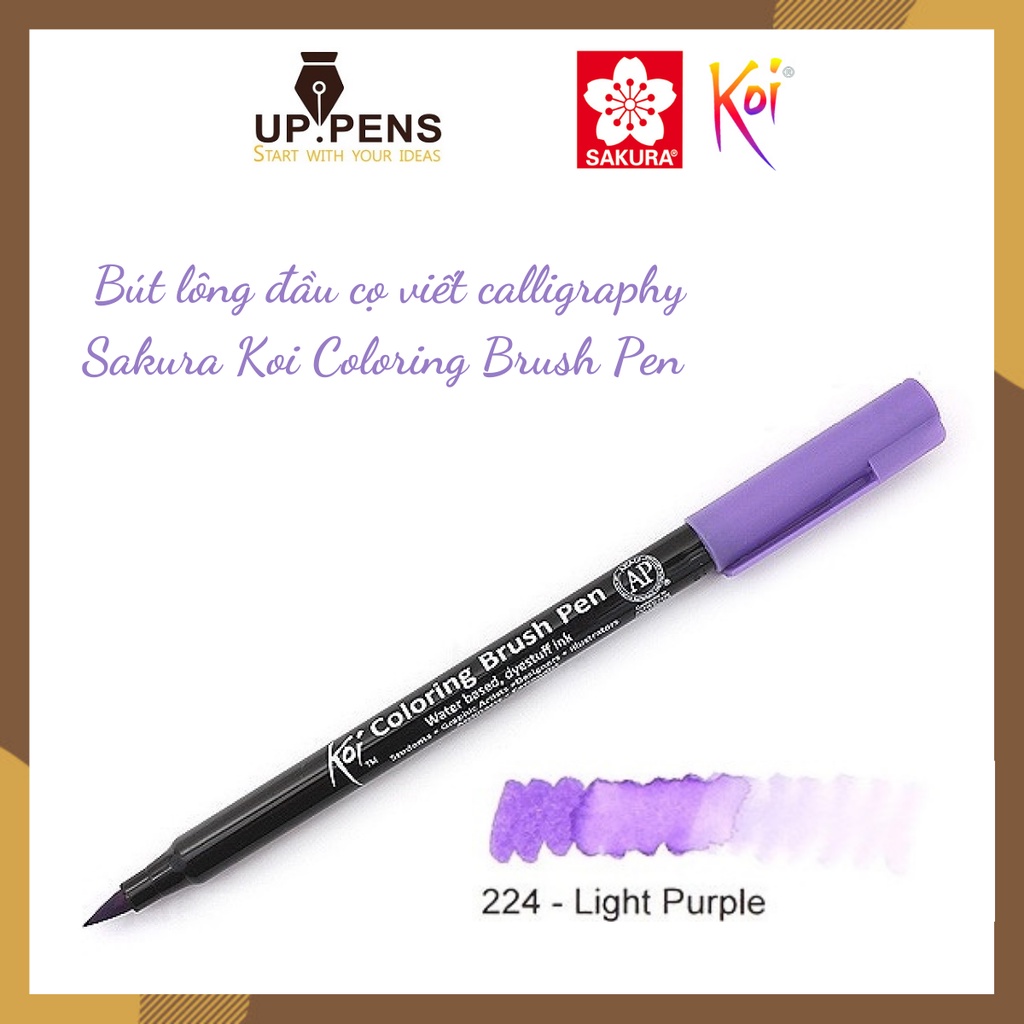 Combo 3 bút lông đầu cọ viết calligraphy Sakura Koi Coloring Brush Pen – Purple Colors 1