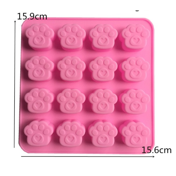 Khuôn silicon 16 bàn chân mèo ⚡ GIÁ TỐT NHẤT ⚡ khuôn silicon làm thạch, bánh, socola tiện dụng
