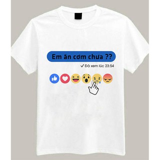 Áo Thun Nam in Hình Em Ăn Cơm Chưa WIT FASHION Ngắn Tay Cổ Tròn Vải Dày Mịn