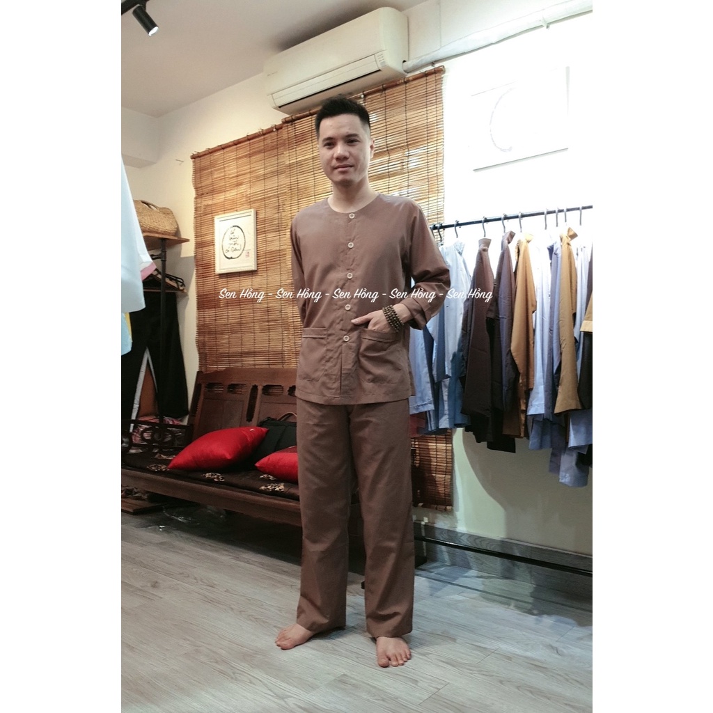 BỘ ĐỒ CACAO BÀ BA NAM NỮ TRUYỀN THỐNG # bộ đồ lam đi chùa đi chơi # bà ba giản dị vải kate mát mịn dáng xuông B16 cacao