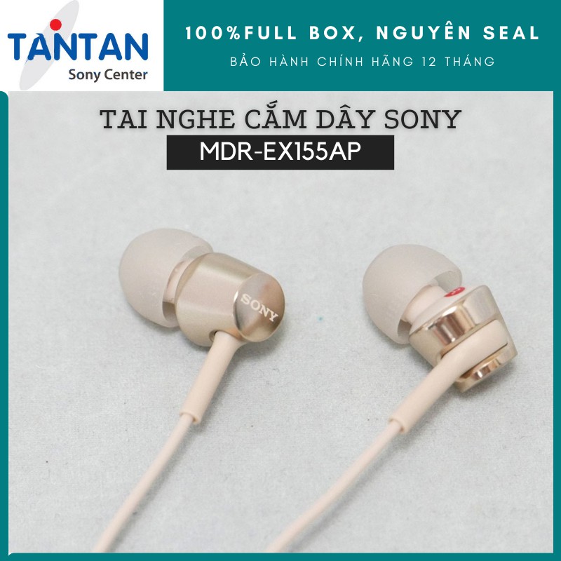 Tai nghe NHÉT TAI Sony MDR-EX155AP | FREESHIP | Loa Dynamic 9mm - Đeo thoải mái - Dải âm tần cao - Độ nhạy 103dB/mW