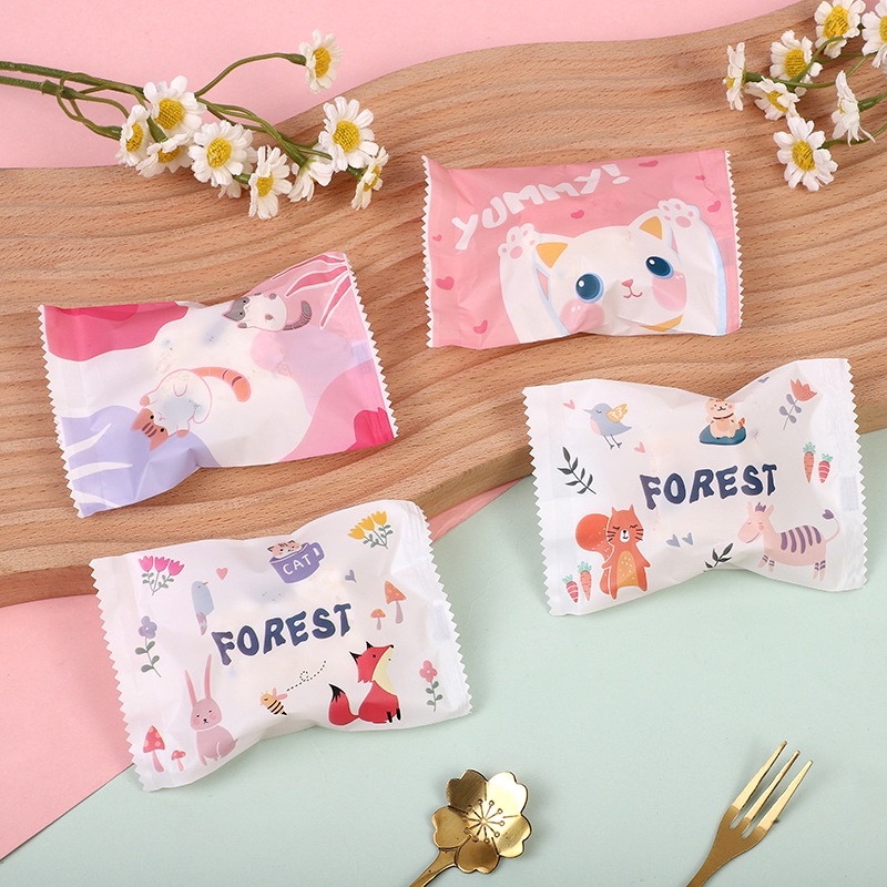 set 95-100 vỏ túi bánh 7x10cm mèo mix 4 hình