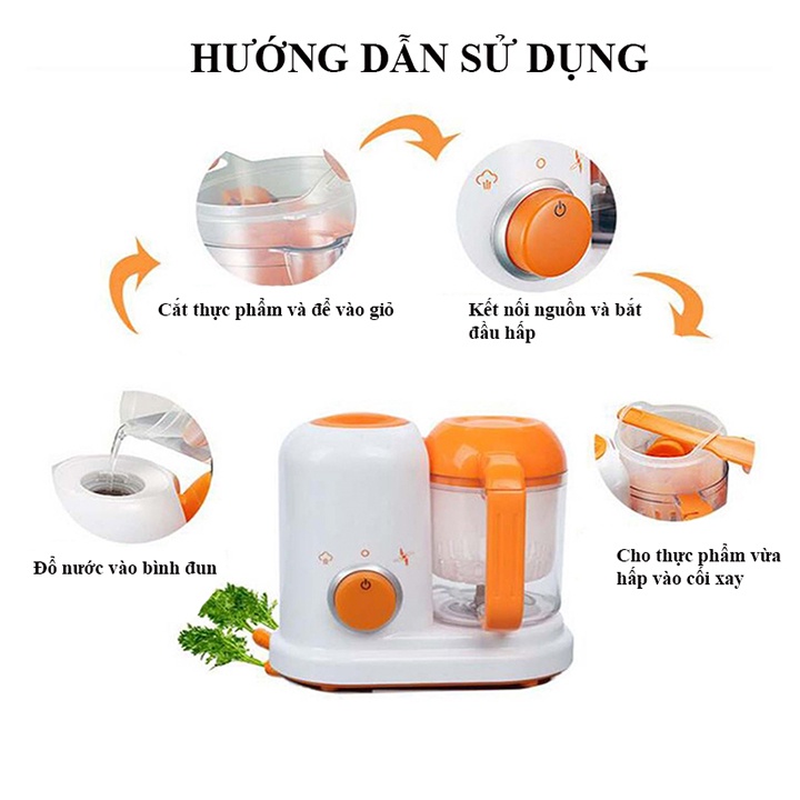 Máy xay thực phẩm 2 in 1 cả hấp thức ăn