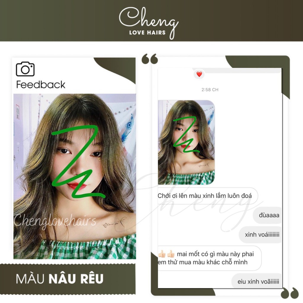 THUỐC NHUỘM TÓC MÀU NÂU RÊU - Lên từ nền tóc nâu | BigBuy360 - bigbuy360.vn