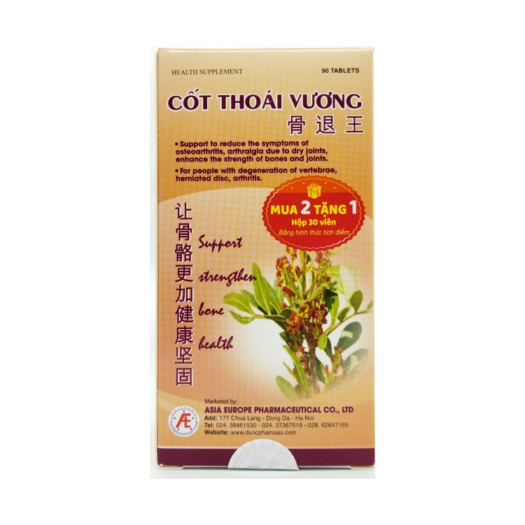 Cốt Thoái Vương Lọ 90 Viên - Tăng Cường Chắc Khỏe Xương Khớp - Hàng Chính Hãng