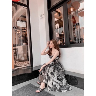 (HOT)  Đầm Maxi Lụa Loang , Váy 2 Dây loang