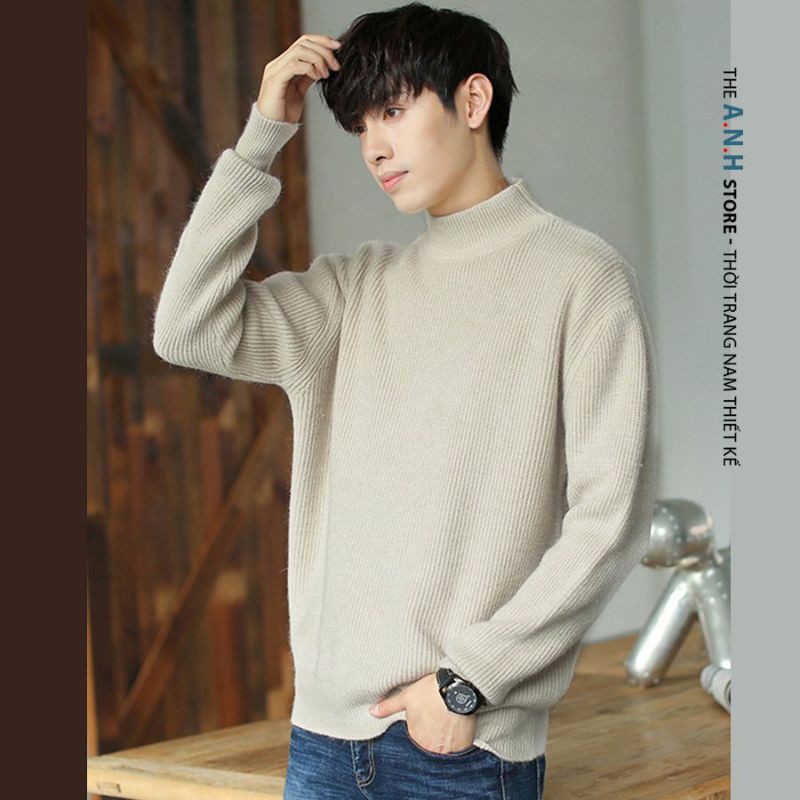 Áo len nam nữ ANHSTORE cổ 7 phân phong cách hàn quốc