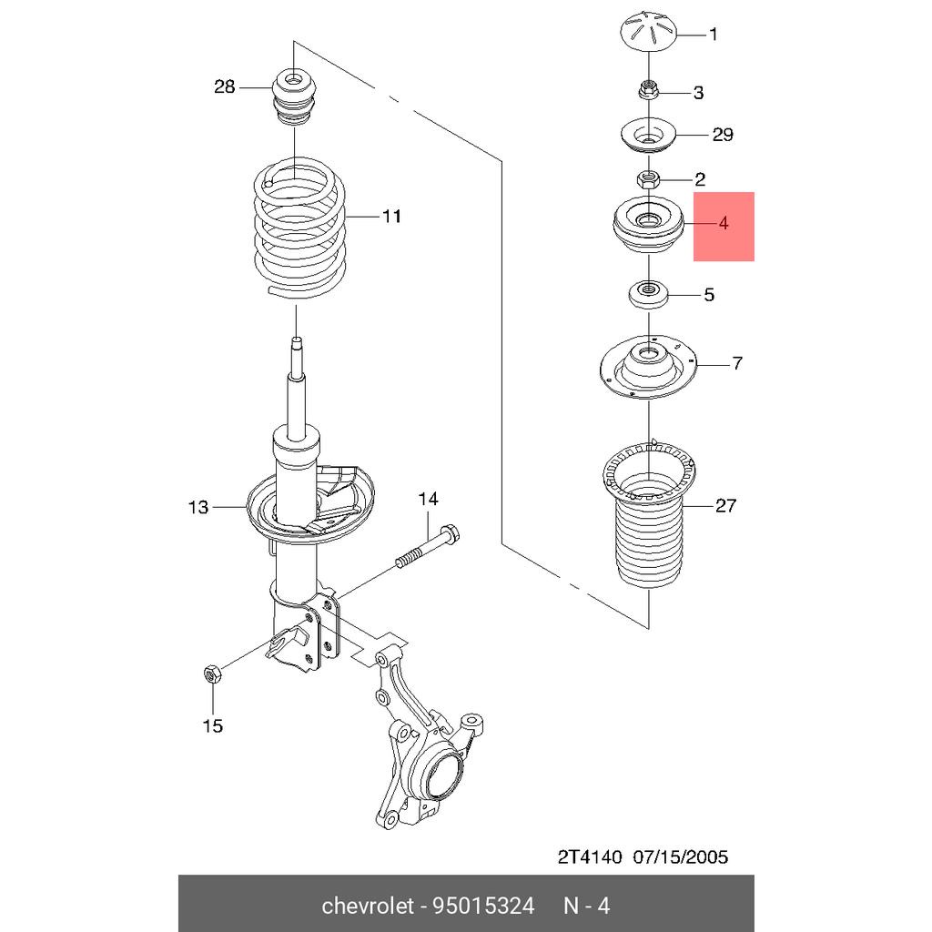 Cao su bát bèo phuộc/giảm xóc trước DEAWOO GENTRA ,AVEO - 95015324